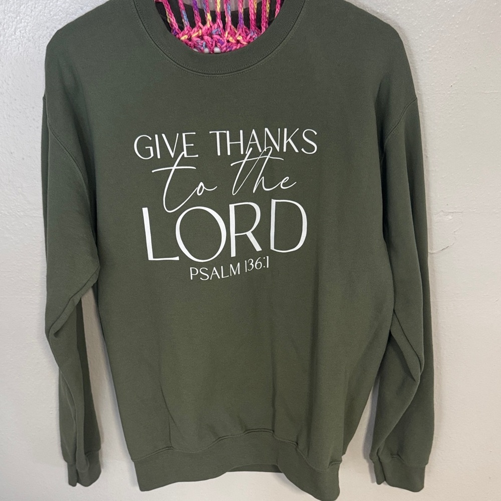 Green Sweatshirt with Inspirational Quote